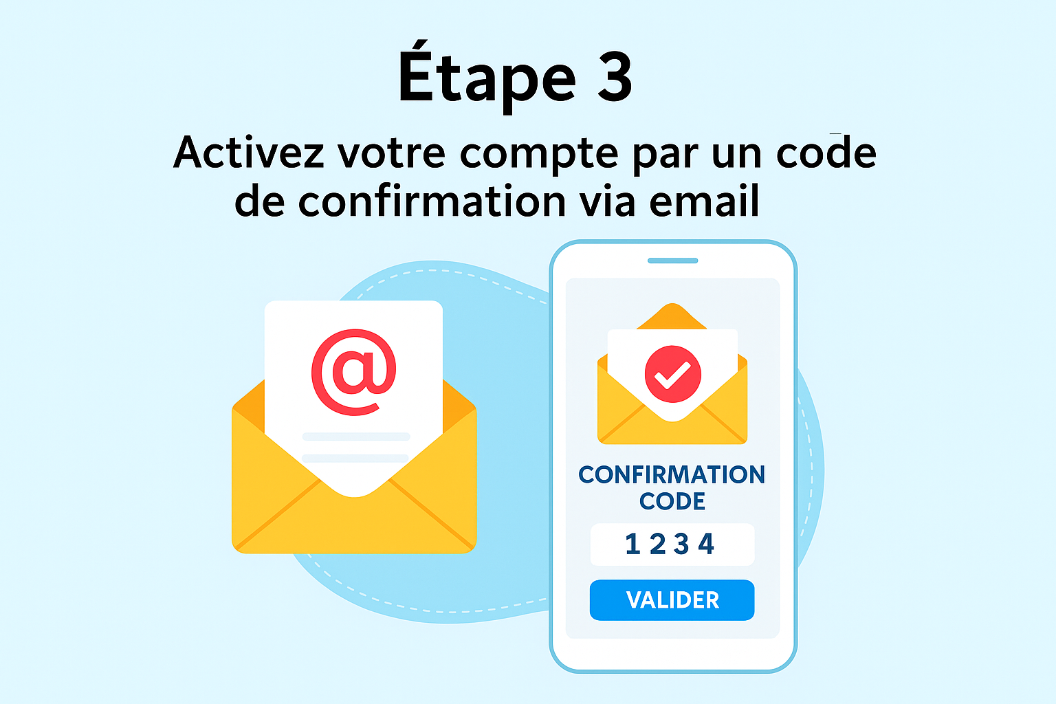 Activez votre compte avec un code de confirmation